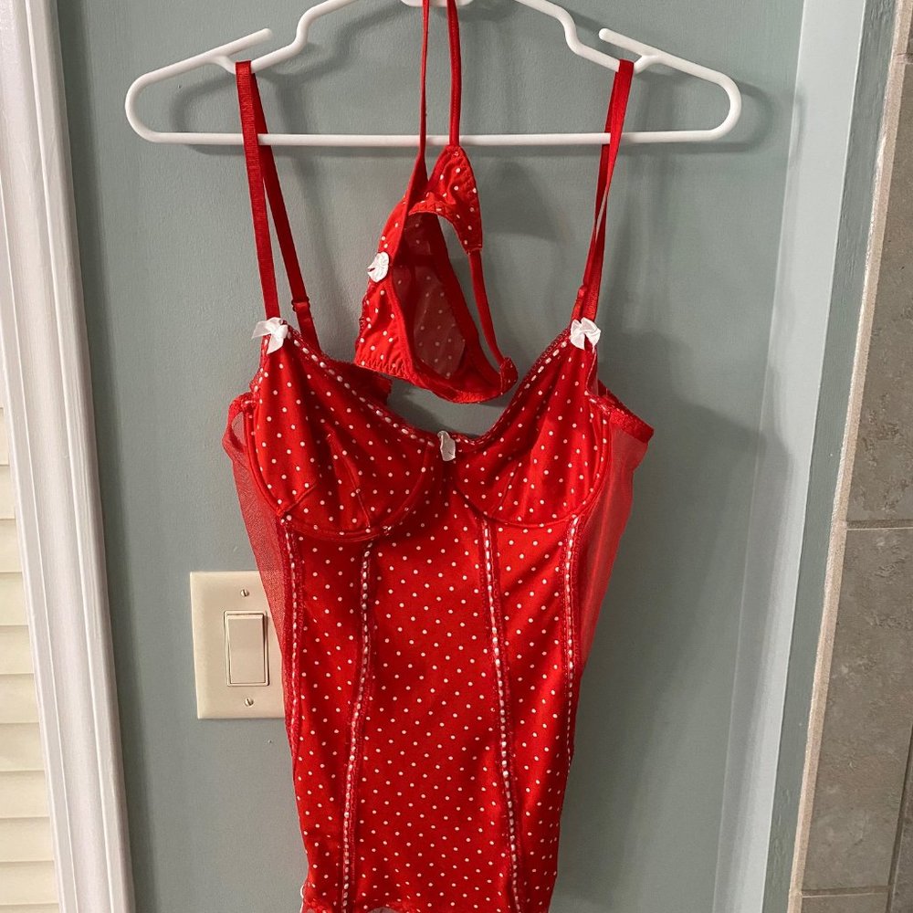 Red Polka Dot Lingerie Set